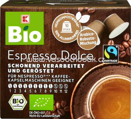 K-Bio Kaffeekapseln Espresso Dolce, 10x5,2g