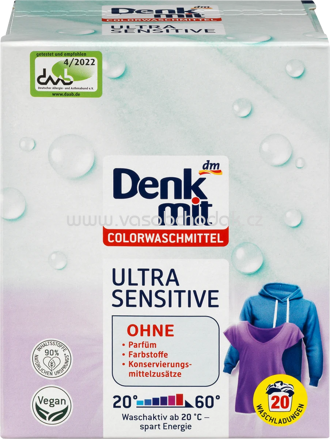 Denkmit Colorwaschmittel Pulver Ultra Sensitive, 20 Wl