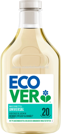 Ecover Waschmittel Universal Flüssig Konzentrat Hibiskus&Jasmin, 20 Wl