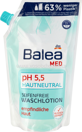 Balea MED Flüssigseife pH 5,5 hautneutral seifenfreie Waschlotion, Nachfüllpack, 300 ml