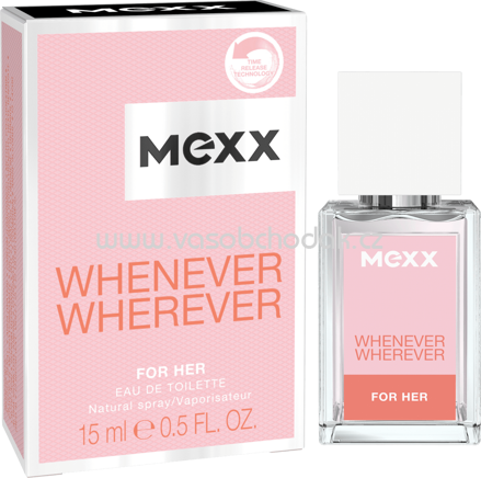 Mexx Eau de Toilette Whenever Wherever Women, 15 ml
