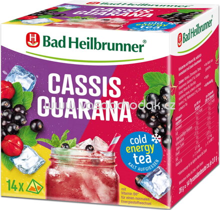 Bad Heilbrunner Cold Energy Tea Cassis Guarana, 14 Beutel