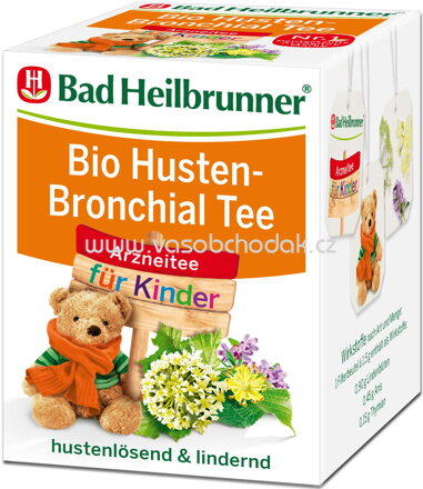 Bad Heilbrunner Bio Husten Bronchial Tee für Kinder, 8 Beutel