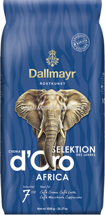 Dallmayr Crema d'Oro Selektion des Jahres 2024 Africa , Ganze Bohnen, 1kg