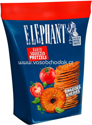 Elephant Squeezed Pretzels Tomatoes & Herbs, 70g