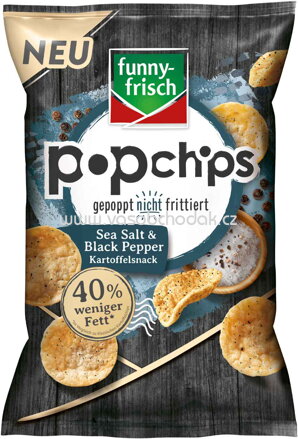 Funny-frisch Popchips Sea Salt & Black Pepper, 80g