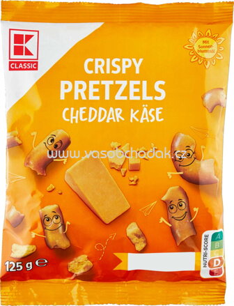 K-Classic Cripsy Pretzels, Cheddar Käse, 125g