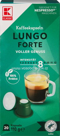 K-Classic Kaffeekapseln Lungo Forte, 20x5,5g