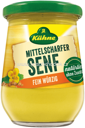 Kühne Mittelscharfer Senf - Fein Würzig, Glas, 250 ml