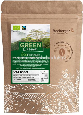 Seeberger Valioso Bio-Fairtrade Kaffee ganze Bohne, 250g