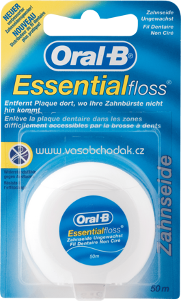 Oral-B Zahnseide Essential Floss ungewachst, 50 m