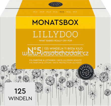 Lillydoo Windeln Gr. 5, 11-16 kg, Monatsbox, 125 St