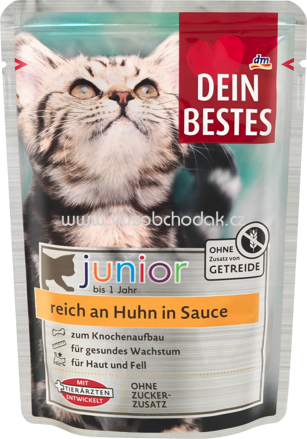 Dein Bestes Nassfutter Katze Kitten mit Huhn in Sauce, Junior, 100g