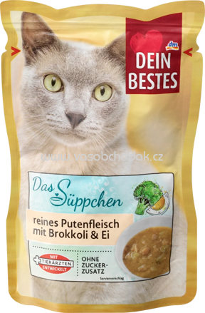 Dein Bestes Nassfutter Katze Das Süppchen reines Putenfleisch mit Brokkoli & Ei, 40g
