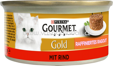 Purina Gourmet Gold Raffiniertes Ragout mit Rind, 85g