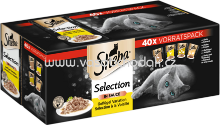 Sheba Portionsbeutel Selection in Sauce Geflügel Variation, 40x85g