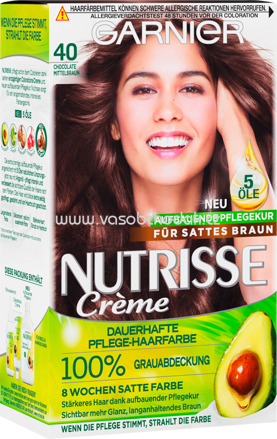 GARNIER Nutrisse Crème Haarfarbe Chocolate Mittelbraun 40, 1 St