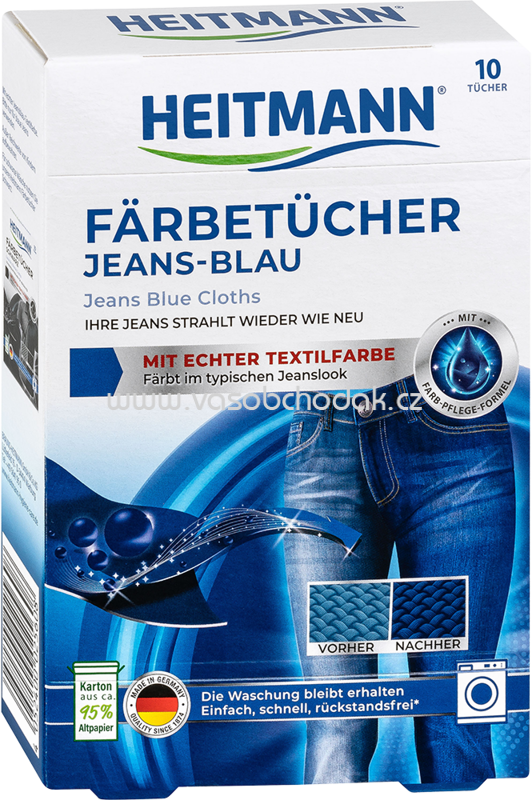 HEITMANN Färbetücher Jeans-Blau, 10 St