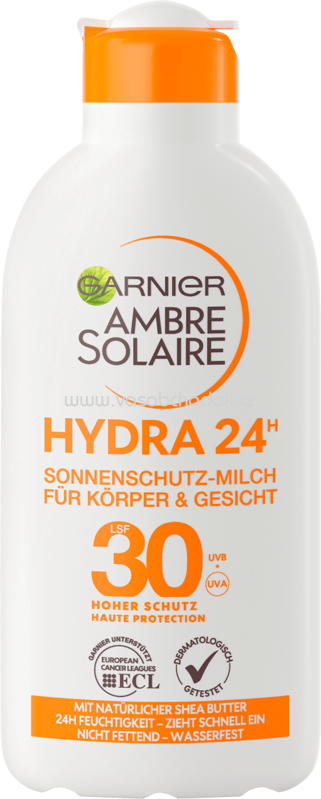 Garnier Ambre Solaire Sonnenmilch Hydra 24h LSF 30, 200 ml