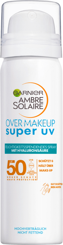 Garnier Ambre Solaire Sonnenspray Gesicht, Over Makeup super UV, LSF 50, 75 ml
