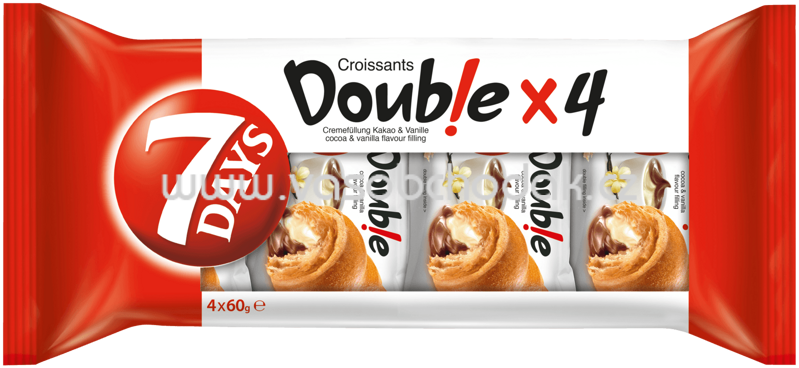 7 Days Double Croissant Kakao-Vanille, 4x60g, 240g