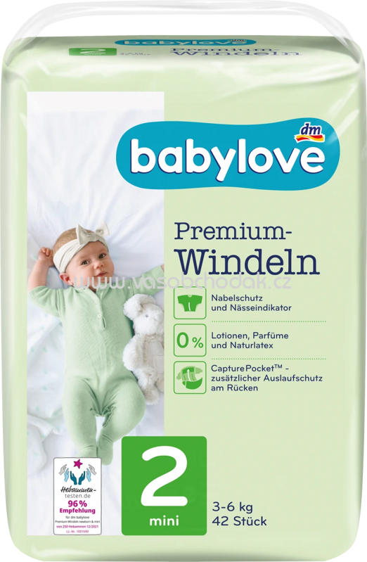Babylove Windeln Premium Gr. 2, Mini, 3-6 kg, 42 St