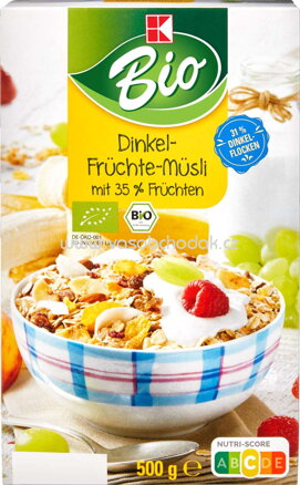 K-Bio Dinkel Früchte Müsli mit 35% Früchten, 500g