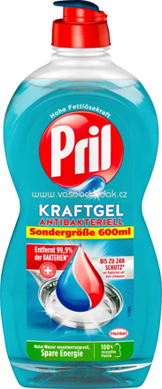 Pril Kraft Gel Antibakteriell, 450 - 600 ml