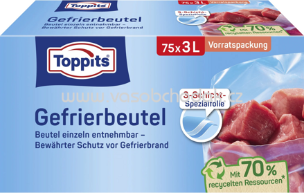 Toppits Gefrierbeutel Vorratspack, 3l, 75 St