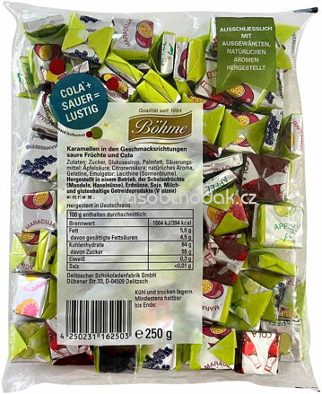 Böhme Fruchtkaramellen Cola + Sauer, 250g Böhme Fruchtkaramellen Cola + Sauer, 250g
