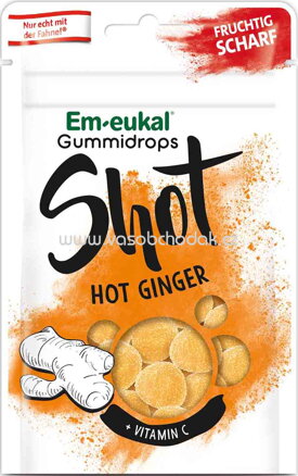 Em-eukal Gummidrops Shot Hot Ginger, 65g