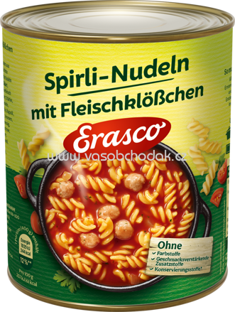 Erasco Spirli-Nudeln mit Flesichkößchen, 800g