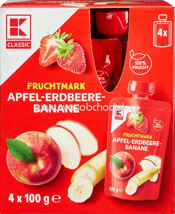 K-Classic Fruchtmark Apfel-Erdbeere-Banane, 4x100g