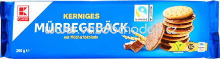 K-Classic Kerniges Mürbegebäck mit Milchschokolade, 200g