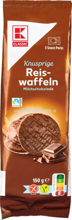 K-Classic Knusprige Reiswaffeln Milchschokolade, 150g