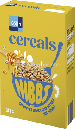 Kölln Cereals Nibbs Gepuffter Hafer und Weizen mit Honig, 375g