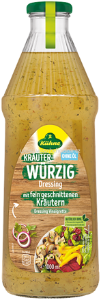 Kühne Kräuter-Würzig Dressing mit fein geschnittenen Kräutern, ohne Öl, 1l