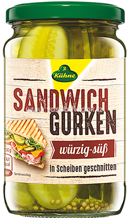 Kühne Sandwich Gurken würzig-süß, 370 ml