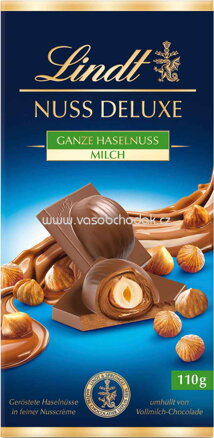 Lindt Nuss Deluxe Ganze Haselnuss Vollmilch Tafel, 110g