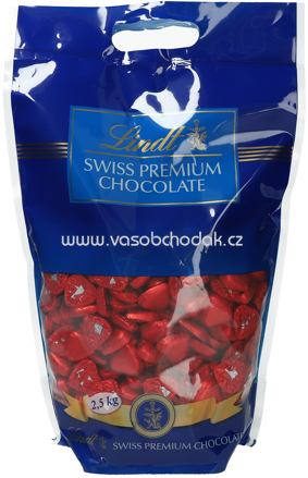 Lindt Vollmilch Herzen Rot, 485 St, 2,5kg