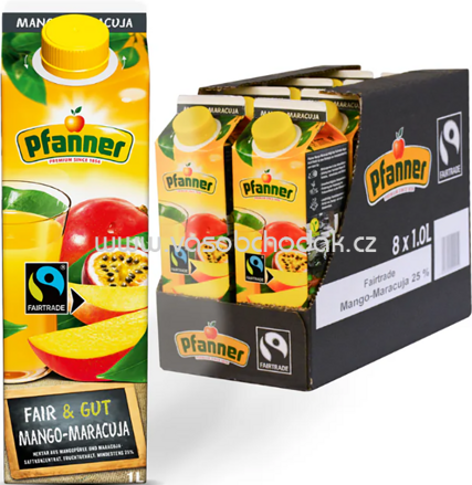 Pfanner Fairtrade Mango-Maracuja, 8x1l