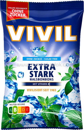 Vivil Halsbonbons Extra Stark ohne Zucker, 120g