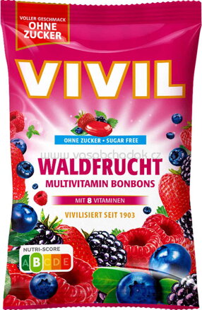 Vivil Multivitamin Bonbons Waldfrucht ohne Zucker, 120g
