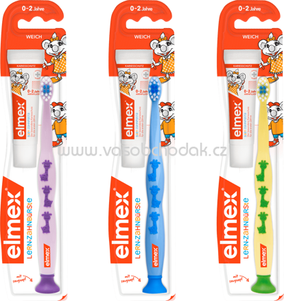 elmex Zahnbürste Kinder Lernzahnbürste + Zahnpasta, 12ml, weich, 0-2 Jahre, 1 St