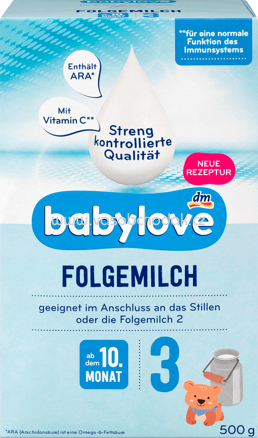 Babylove Folgemilch, 3 ab dem 10. Monat, 500g