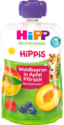 Hipp Hippis Waldbeeren in Apfel-Pfirsich, ab 1 Jahr, 100g