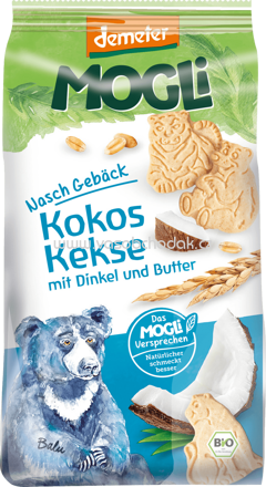 MOGLi Nasch Gebäck Kokos Kekse mit Dinkel und Butter, ab 3 Jahren, 125g