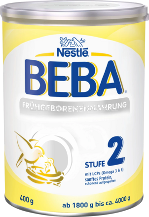 Nestlé BEBA Anfangsmilch Spezialnahrung Frühgeborenen 2, von Geburt an, 400g