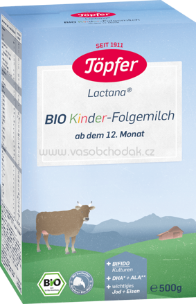 Töpfer Bio Kinder Folgelmilch, ab 12. Monat, 500g