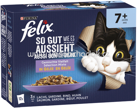 Purina Felix So gut wie es aussieht Senior Gemischte Vielfalt in Gelee, 12x85g